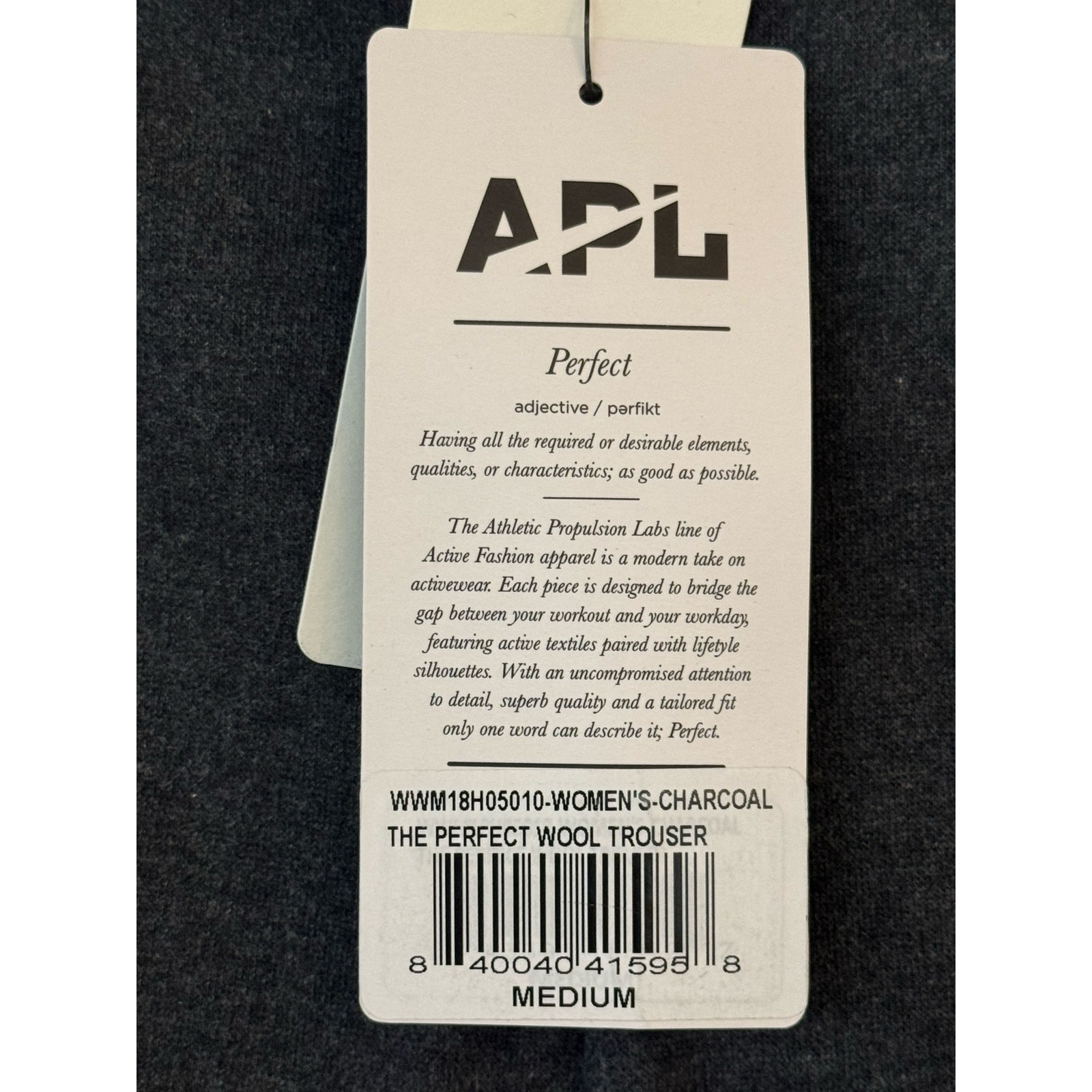 Apl Athletic Propulsion Labs Perfect Wool Trouser Charcoal Gray Medium New — image 7 of 8
